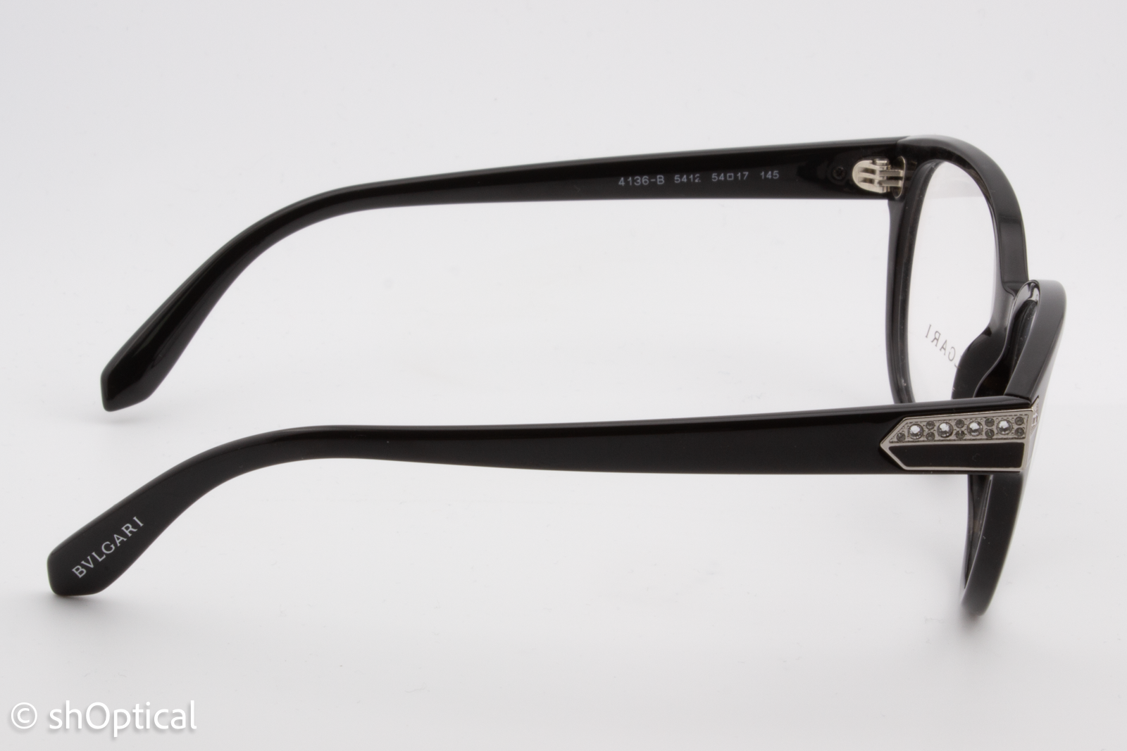 Bvlgari 4136-B  Female Cat Eye Glasses Frame Bvlgari Black (Mamba) 54mm