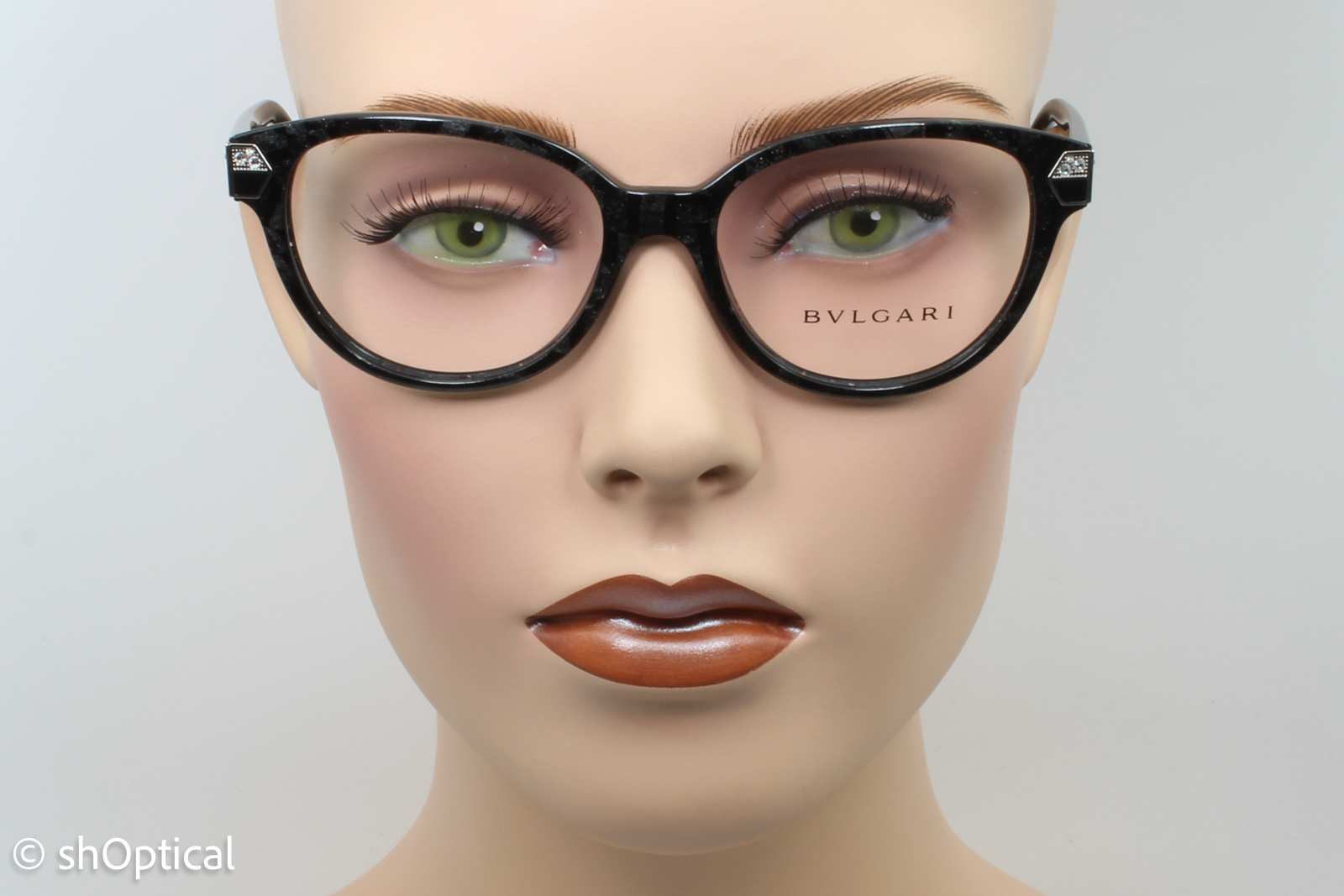 Bvlgari 4136-B  Female Cat Eye Glasses Frame Bvlgari Black (Mamba) 54mm