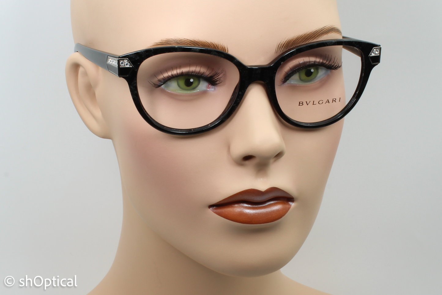 Bvlgari 4136-B  Female Cat Eye Glasses Frame Bvlgari Black (Mamba) 54mm