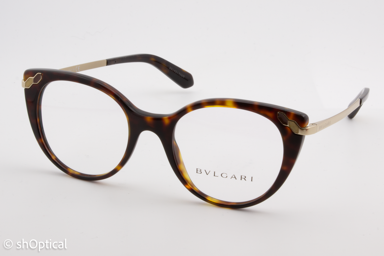 Bvlgari 4150  Female Cat Eye Glasses Frame Dark Havana 49mm