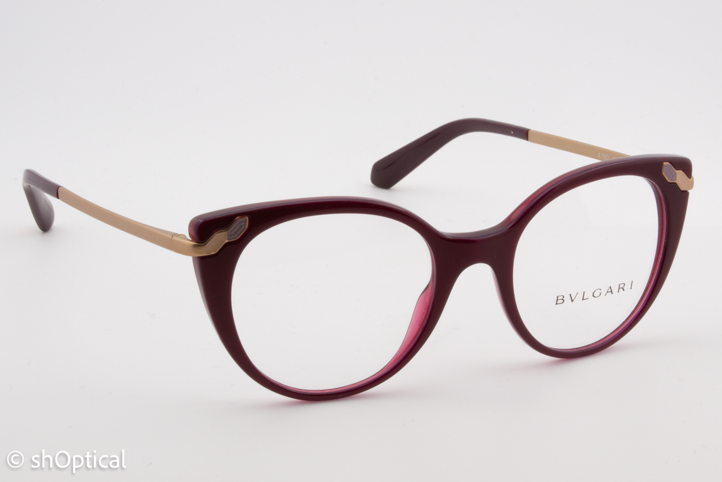 Bvlgari 4150  Female Cat Eye Glasses Frame Top Marc on Violet 49mm