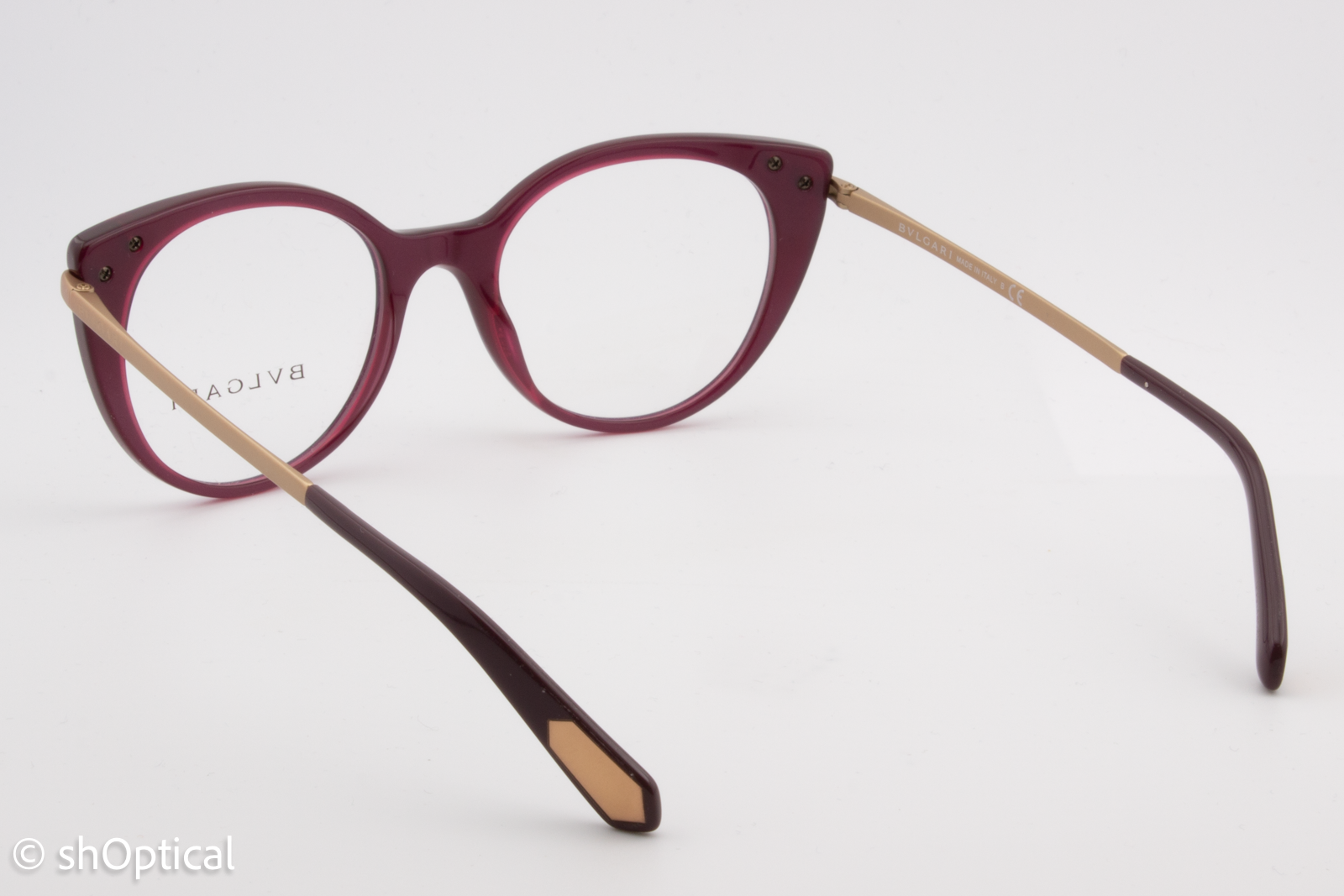 Bvlgari 4150  Female Cat Eye Glasses Frame Top Marc on Violet 49mm