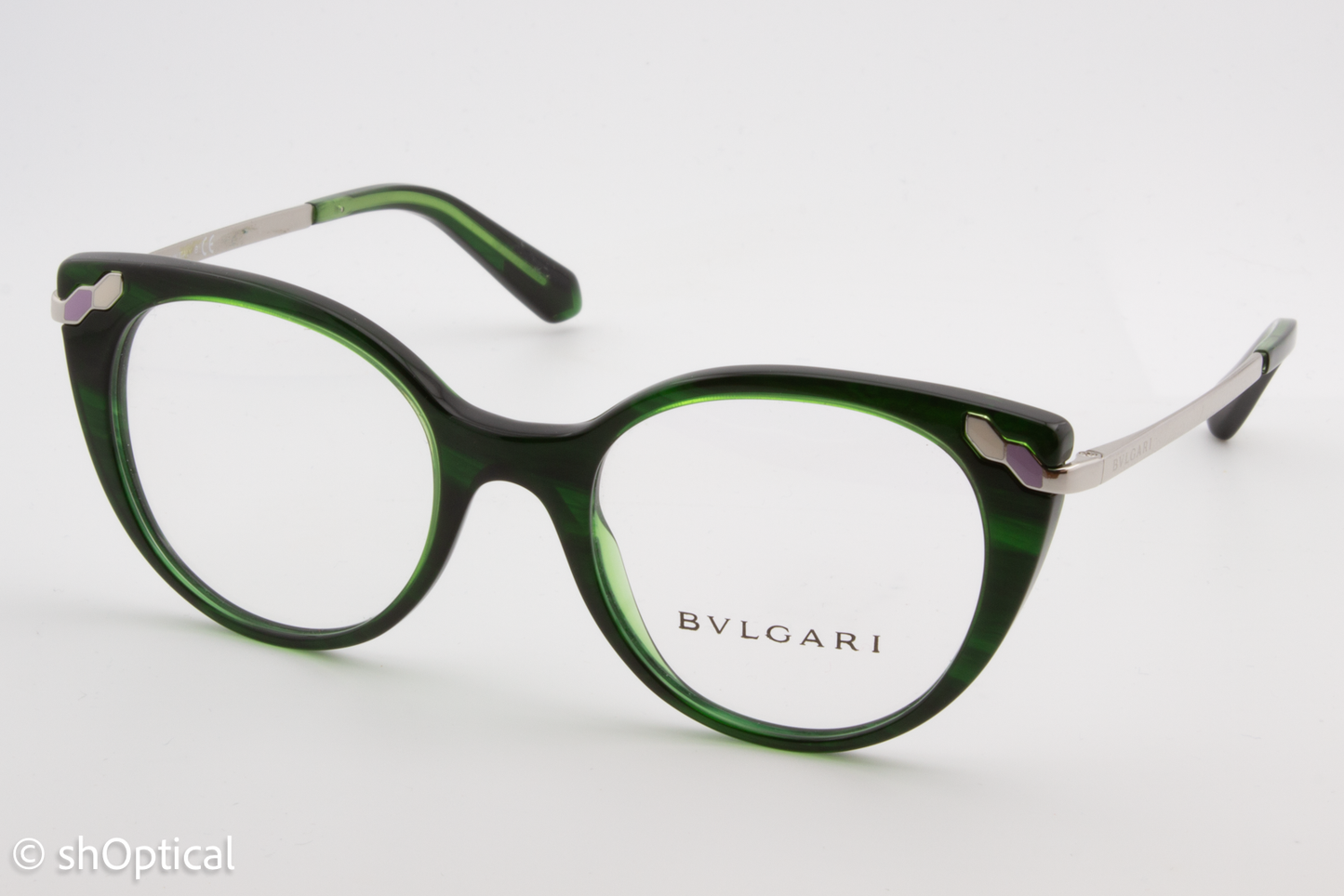 Bvlgari 4150  Female Cat Eye Glasses Frame Green 49mm