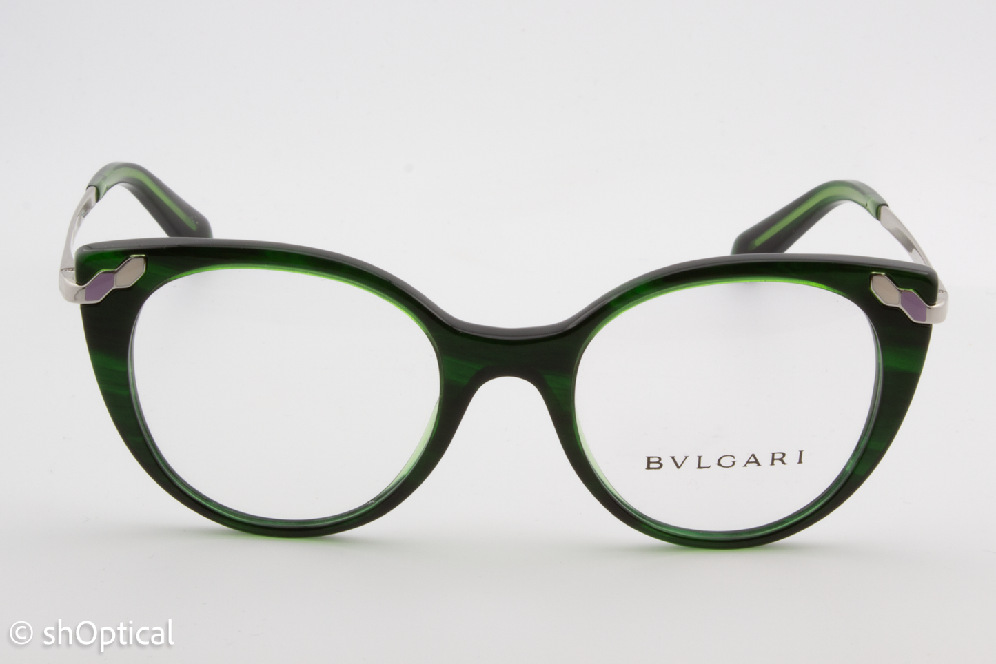 Bvlgari 4150  Female Cat Eye Glasses Frame Green 49mm
