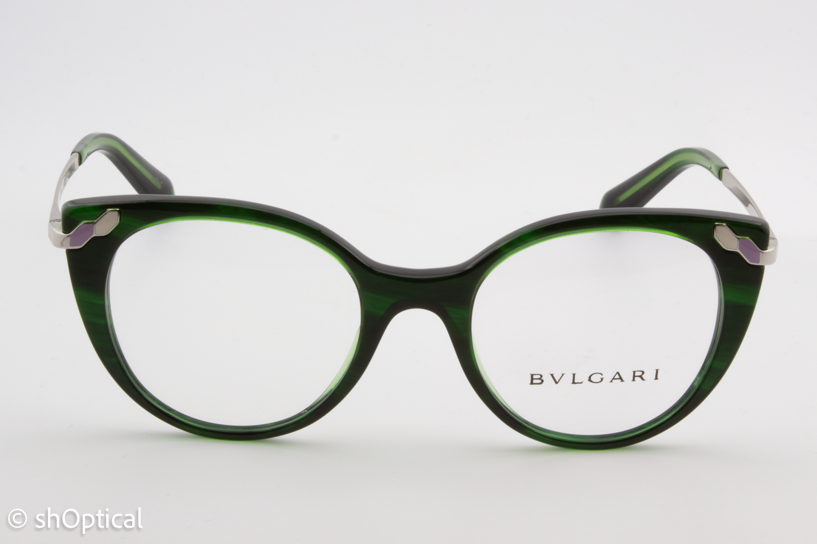 Bvlgari 4150  Female Cat Eye Glasses Frame Green 49mm