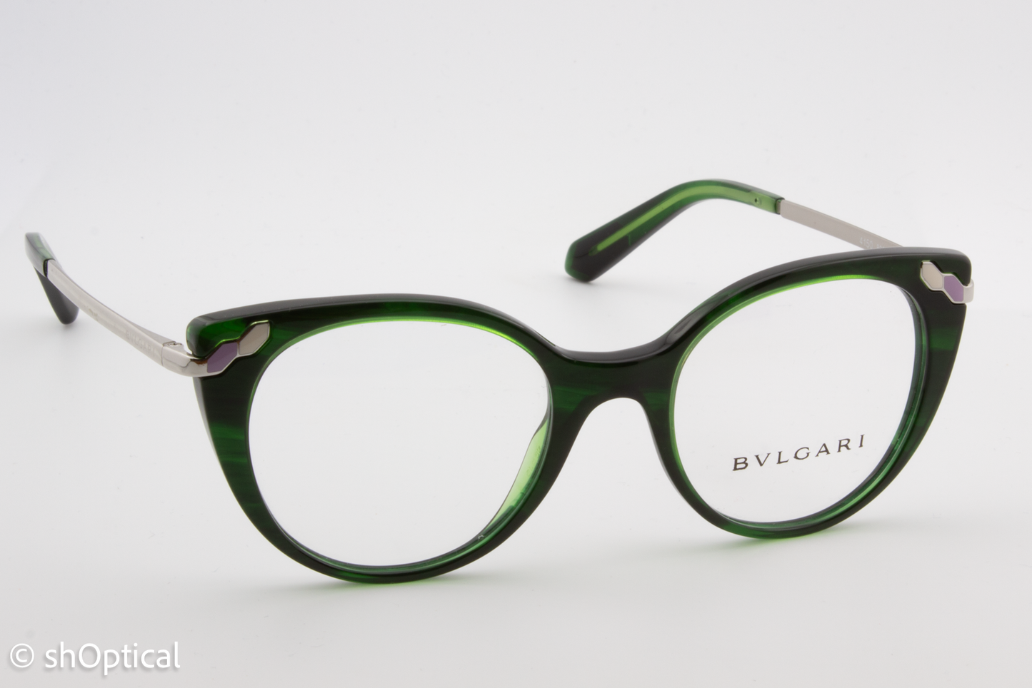 Bvlgari 4150  Female Cat Eye Glasses Frame Green 49mm