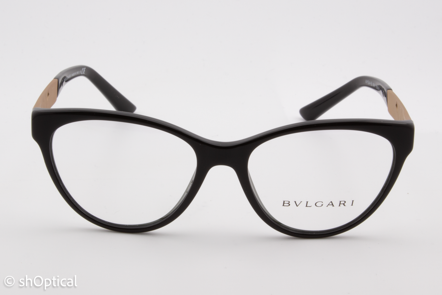 Bvlgari 4154-B  Female Cat Eye Glasses Frame Black 52mm