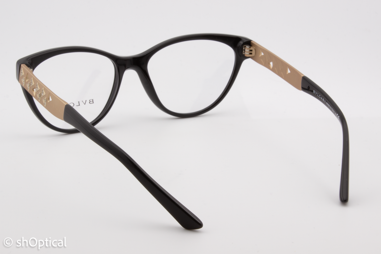 Bvlgari 4154-B  Female Cat Eye Glasses Frame Black 52mm