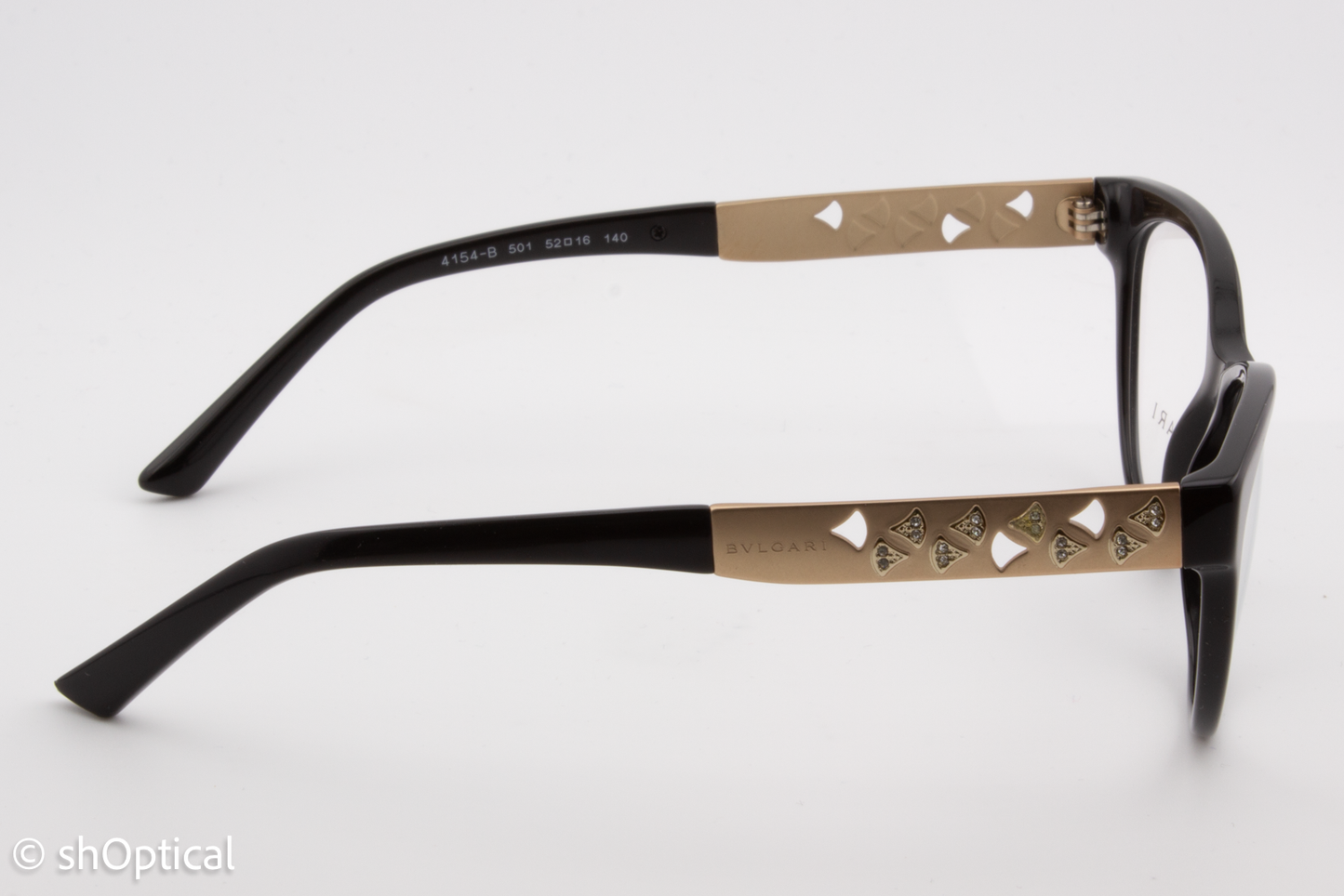 Bvlgari 4154-B  Female Cat Eye Glasses Frame Black 52mm