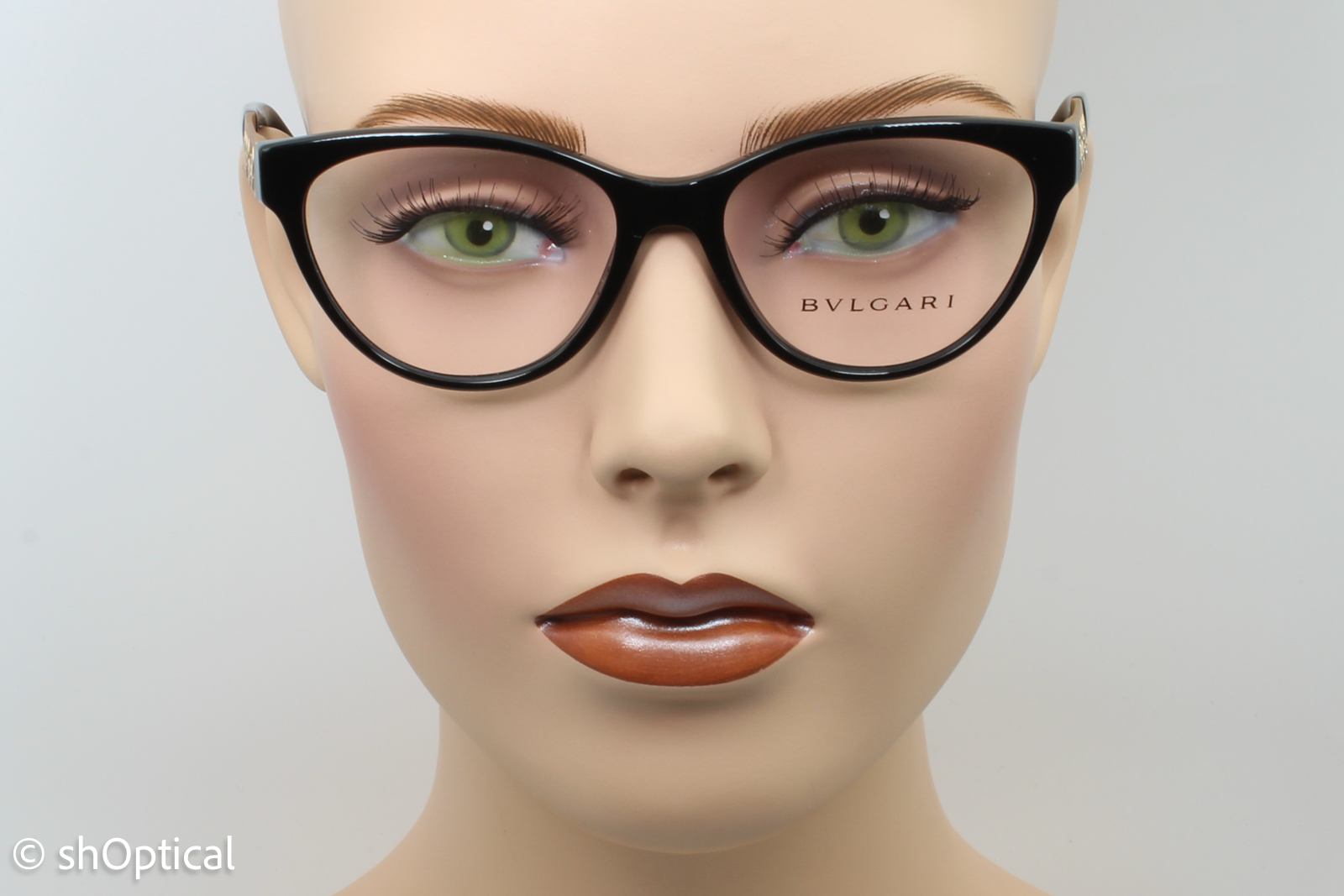 Bvlgari 4154-B  Female Cat Eye Glasses Frame Black 52mm