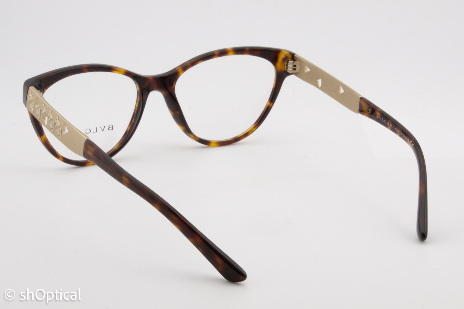 Bvlgari 4154-B  Female Cat Eye Glasses Frame Dark Havana 52mm