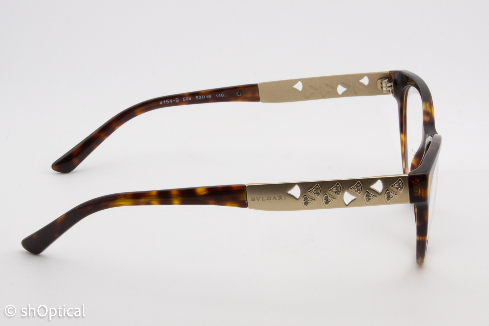 Bvlgari 4154-B  Female Cat Eye Glasses Frame Dark Havana 52mm