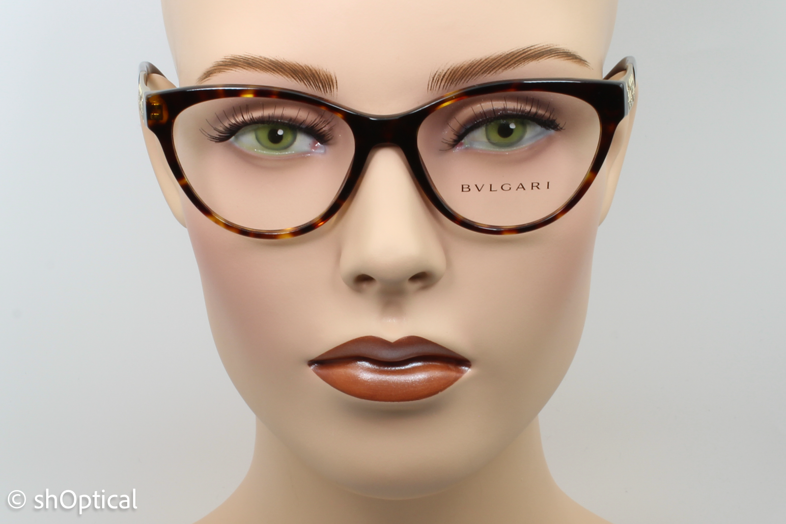 Bvlgari 4154-B  Female Cat Eye Glasses Frame Dark Havana 52mm