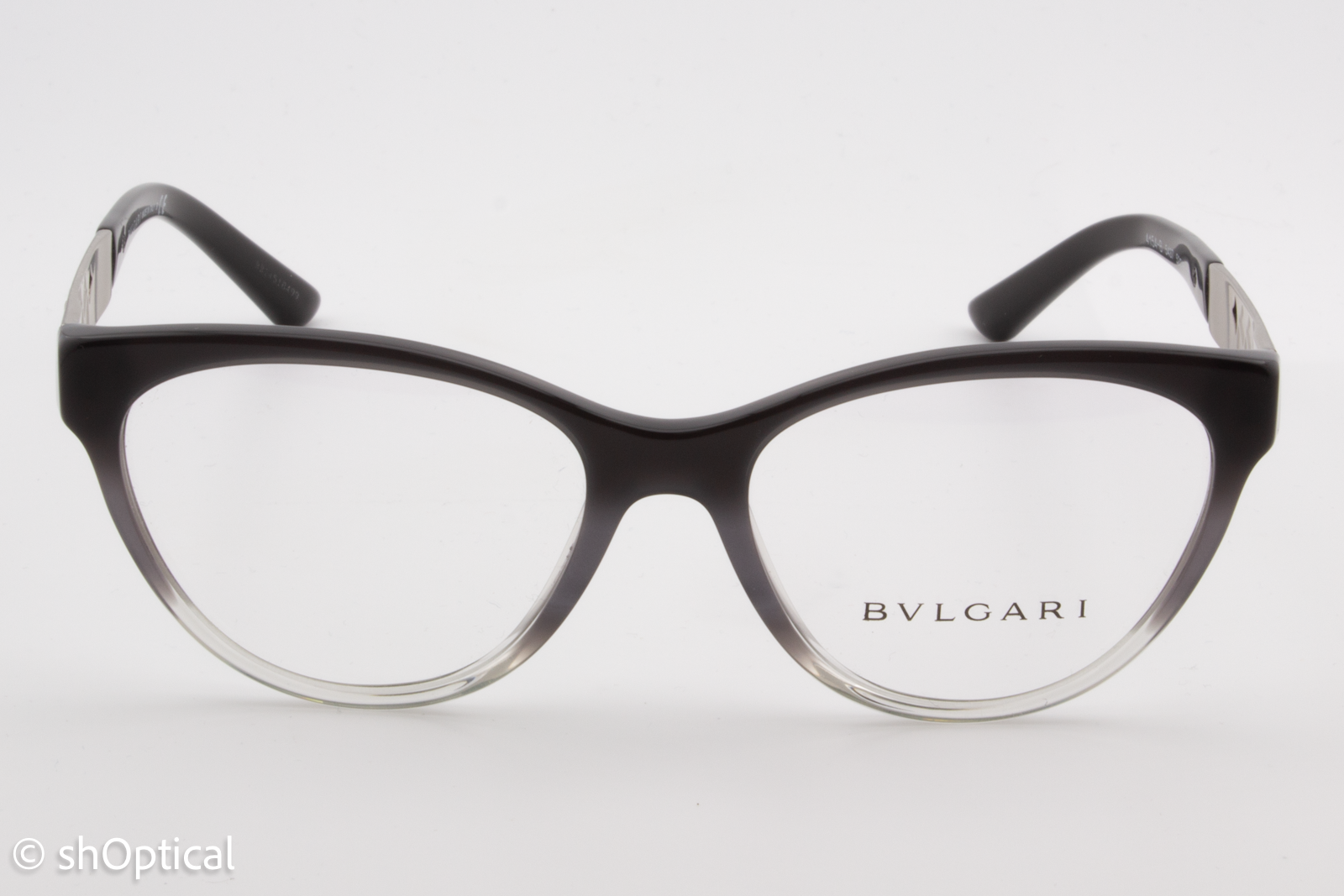 Bvlgari 4154-B  Female Cat Eye Glasses Frame Black Gradient Grey 52mm