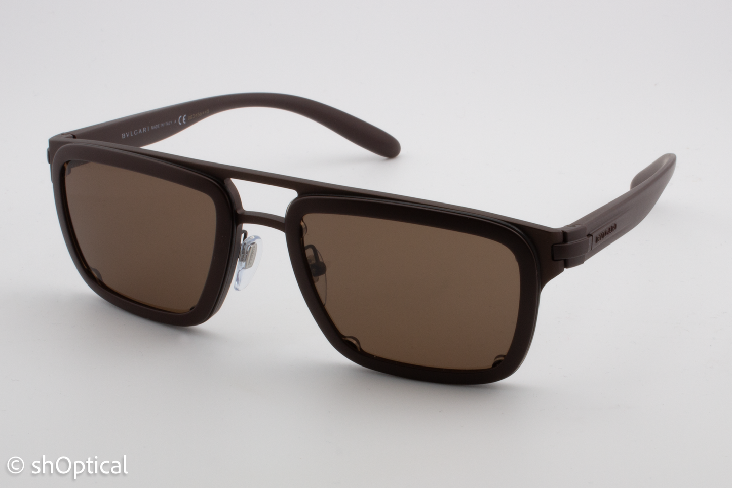 Bvlgari 5057 020/73 Mens Full Rim Sunglasses Dark Brown Matte 60mm