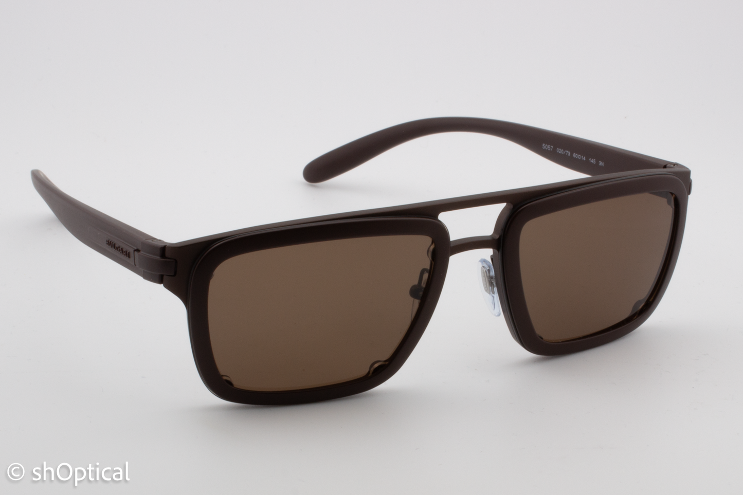 Bvlgari 5057 020/73 Mens Full Rim Sunglasses Dark Brown Matte 60mm