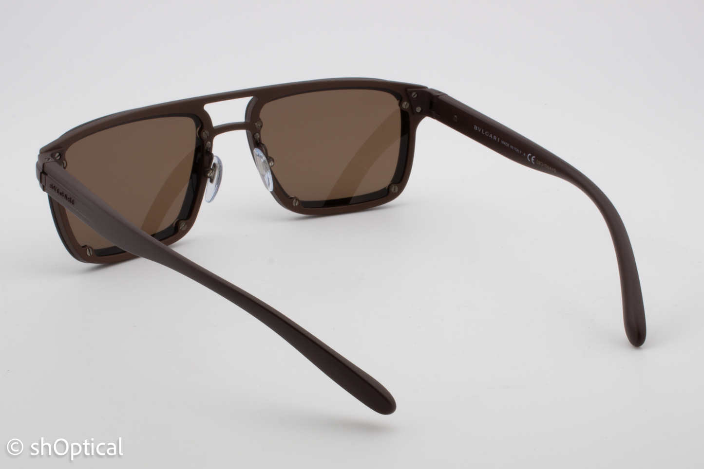 Bvlgari 5057 020/73 Mens Full Rim Sunglasses Dark Brown Matte 60mm