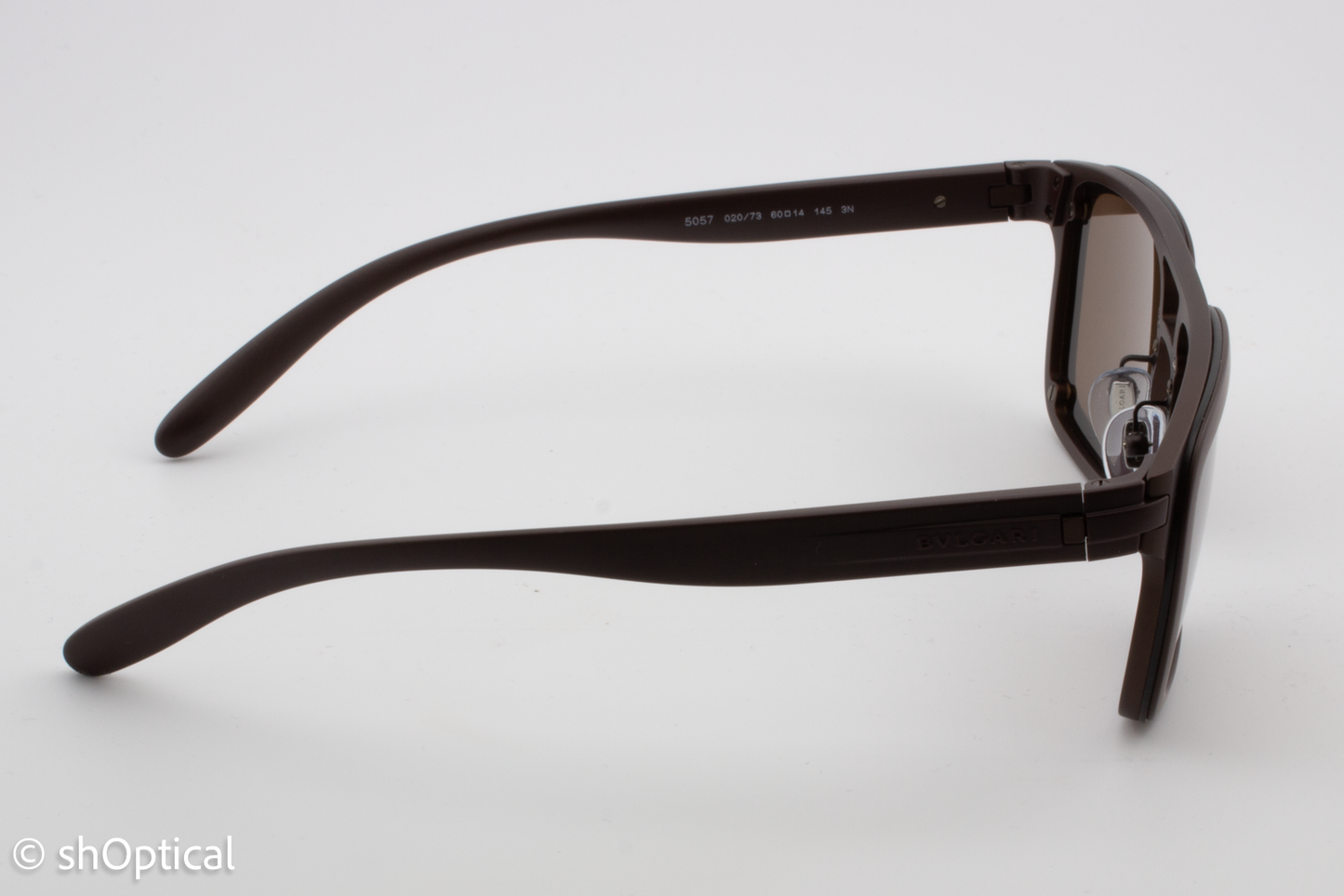 Bvlgari 5057 020/73 Mens Full Rim Sunglasses Dark Brown Matte 60mm