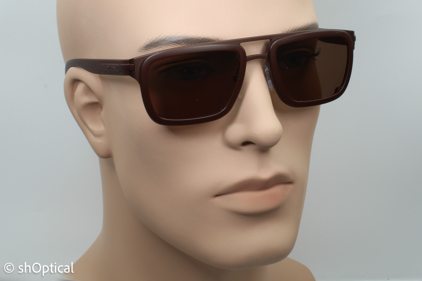 Bvlgari 5057 020/73 Mens Full Rim Sunglasses Dark Brown Matte 60mm