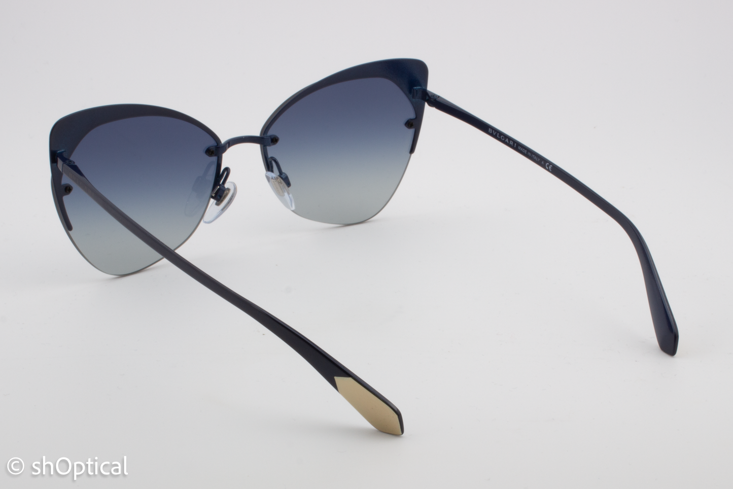 Bvlgari 6096 2020/4L Womens Half Rim Sunglasses Dark Blue 58mm