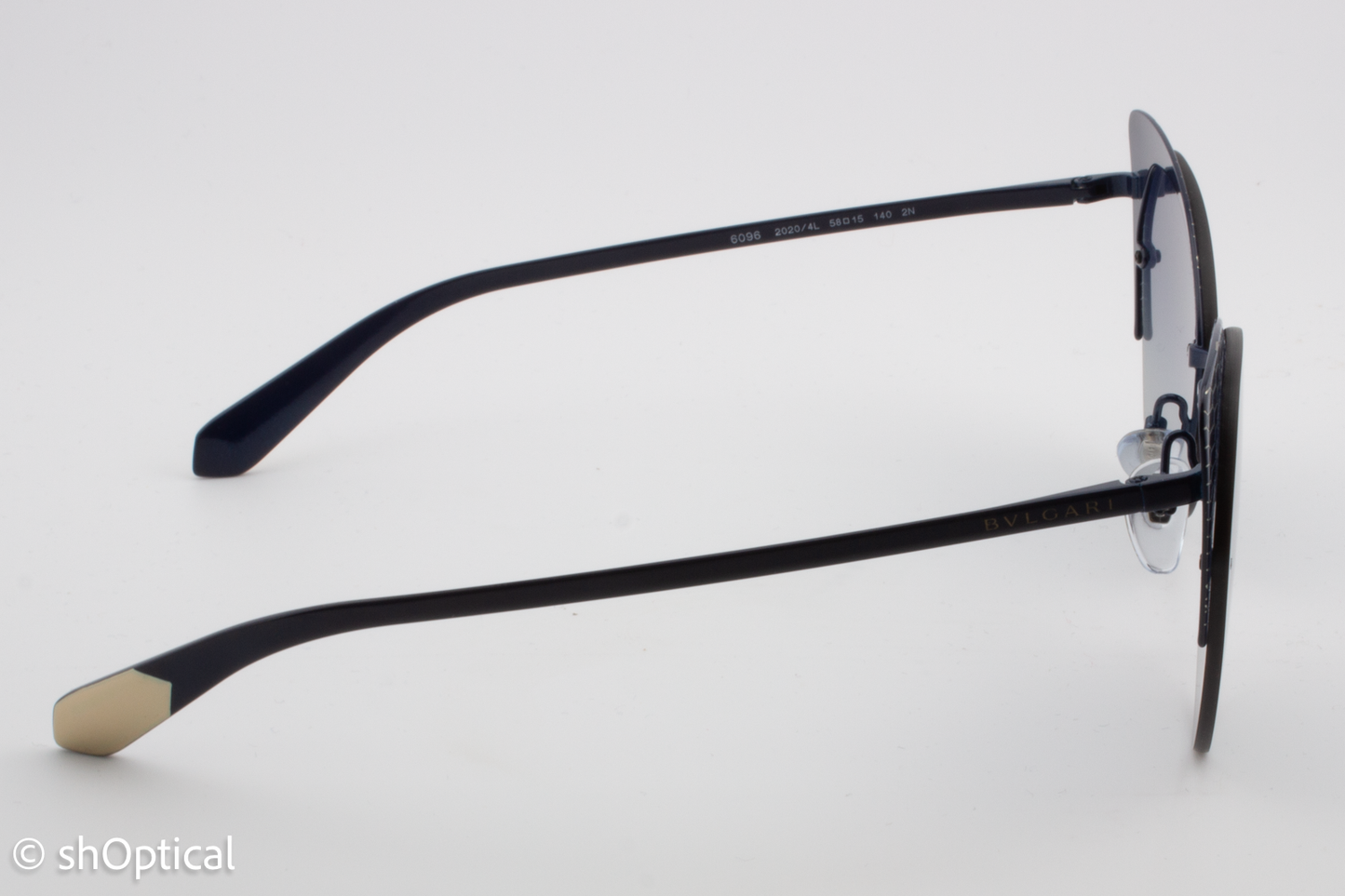 Bvlgari 6096 2020/4L Womens Half Rim Sunglasses Dark Blue 58mm