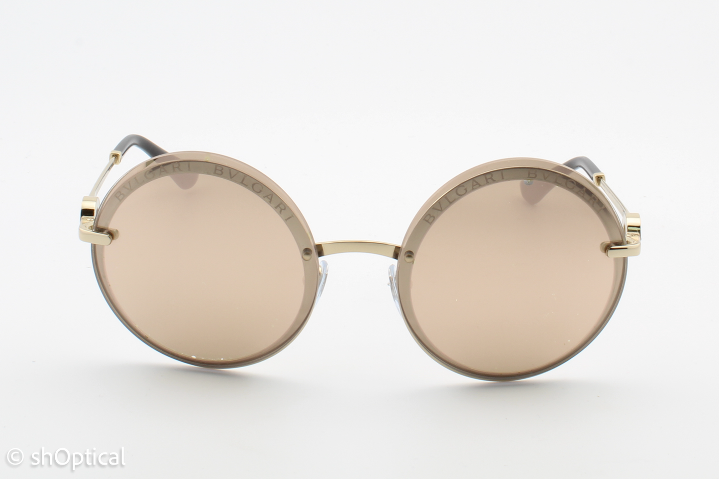 Bvlgari 6149-B 278/4Z Womens Rimless Sunglasses Pale Gold 56mm