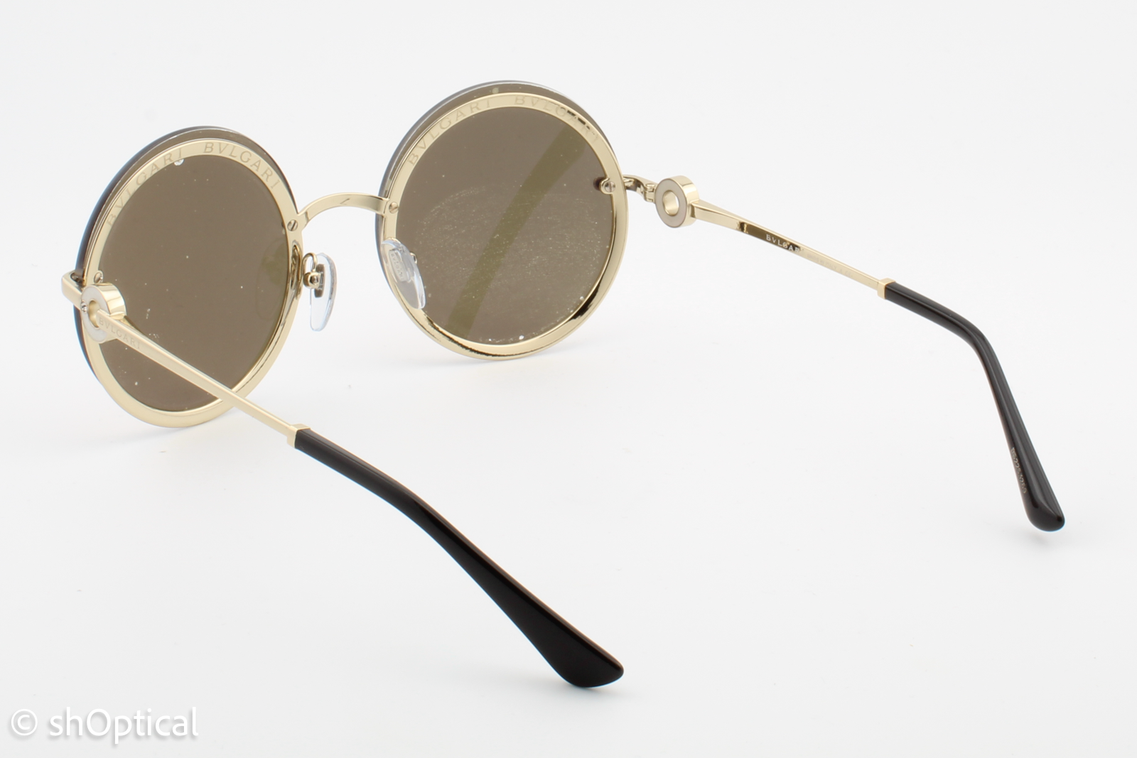 Bvlgari 6149-B 278/4Z Womens Rimless Sunglasses Pale Gold 56mm