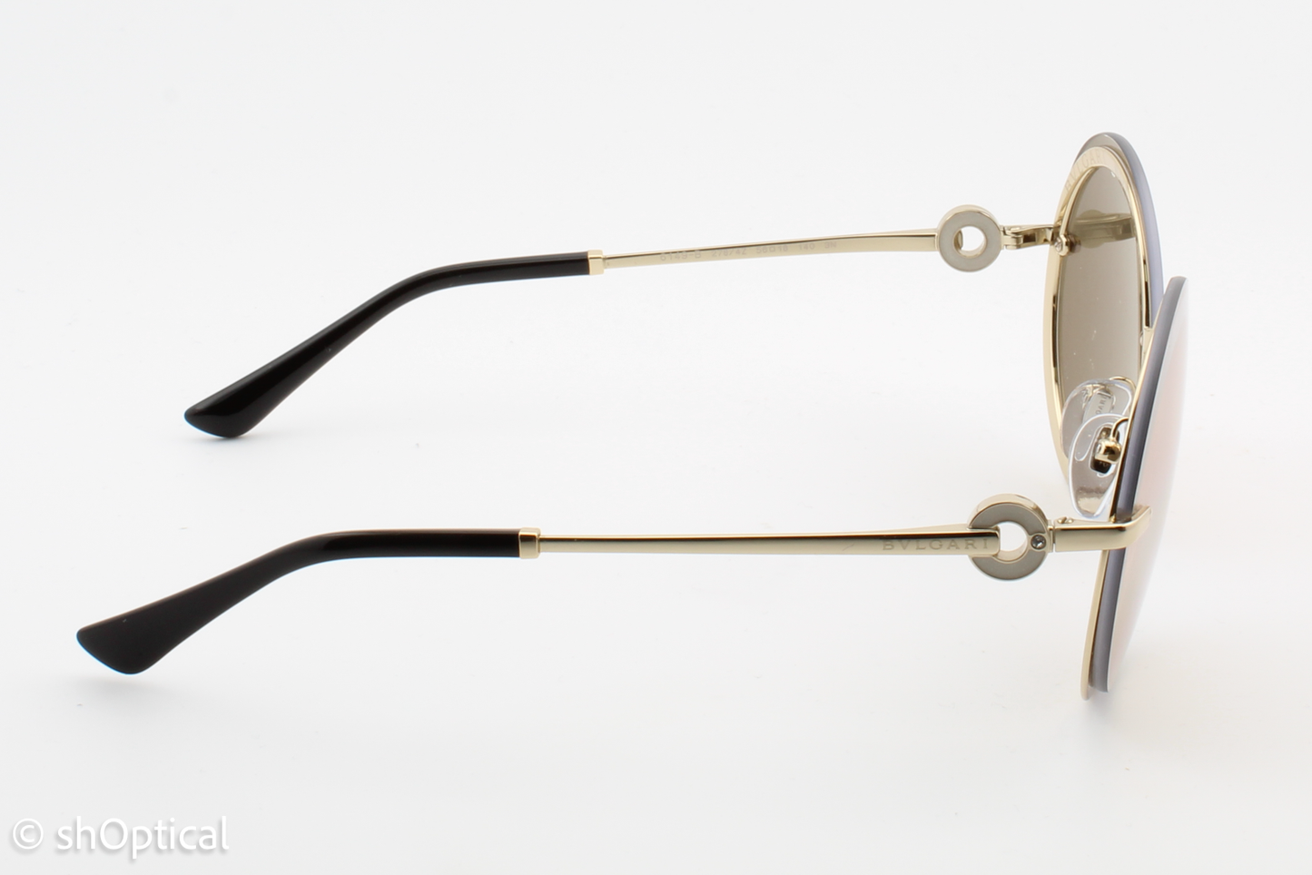 Bvlgari 6149-B 278/4Z Womens Rimless Sunglasses Pale Gold 56mm