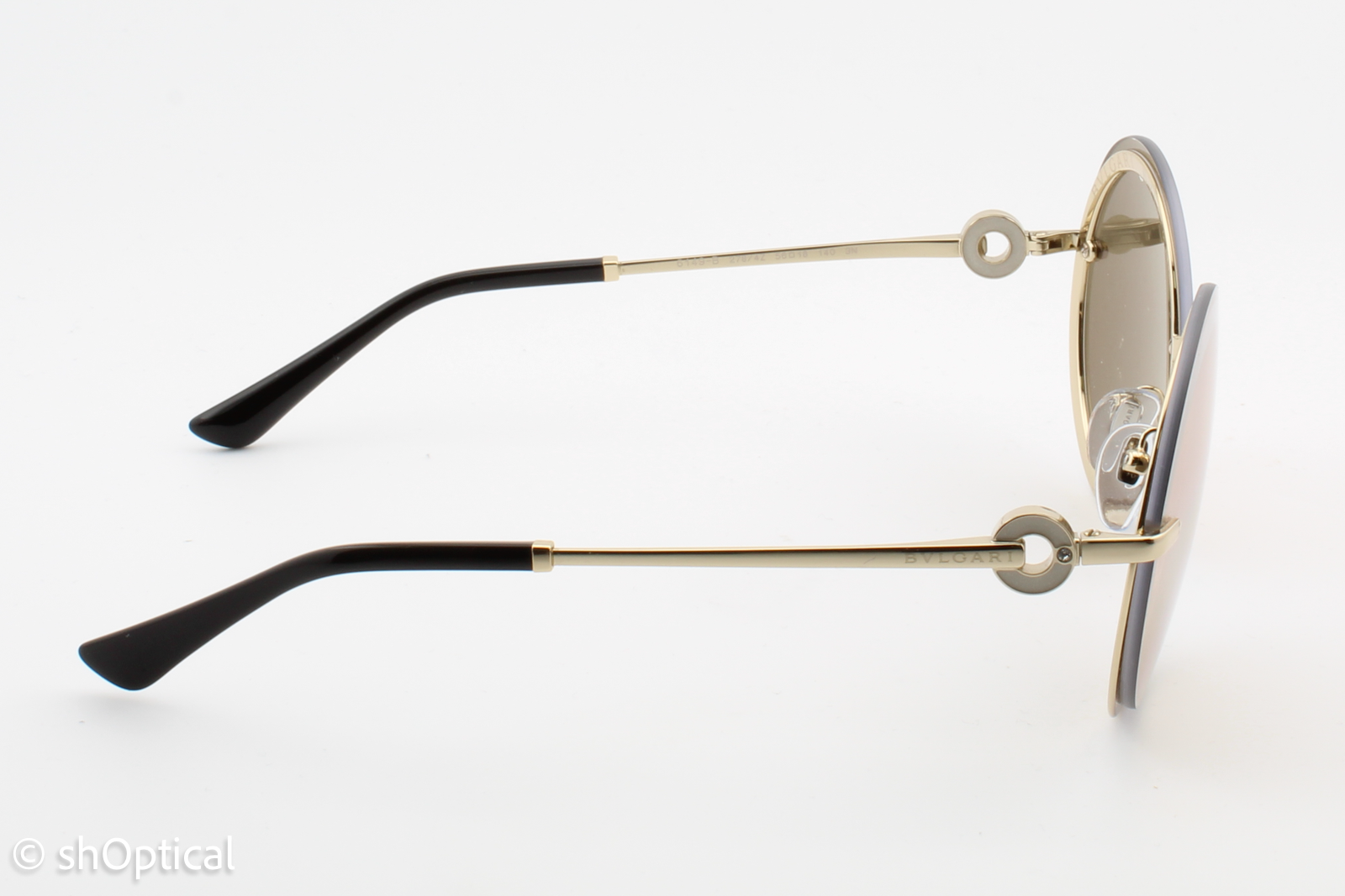 Bvlgari 6149-B 278/4Z Womens Rimless Sunglasses Pale Gold 56mm