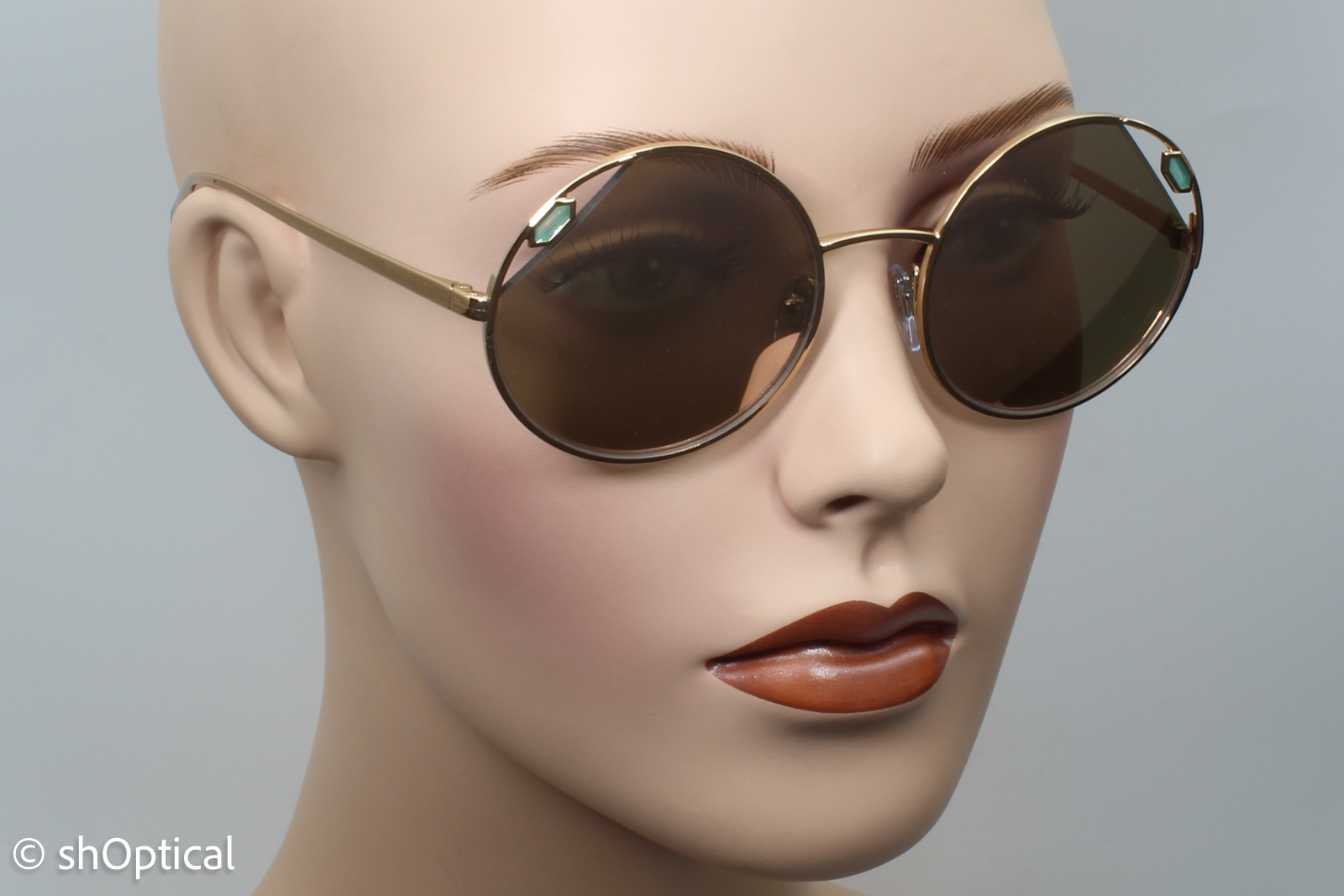 Bvlgari 6159 2014/4Z Womens Full Rim Sunglasses Gold 54mm