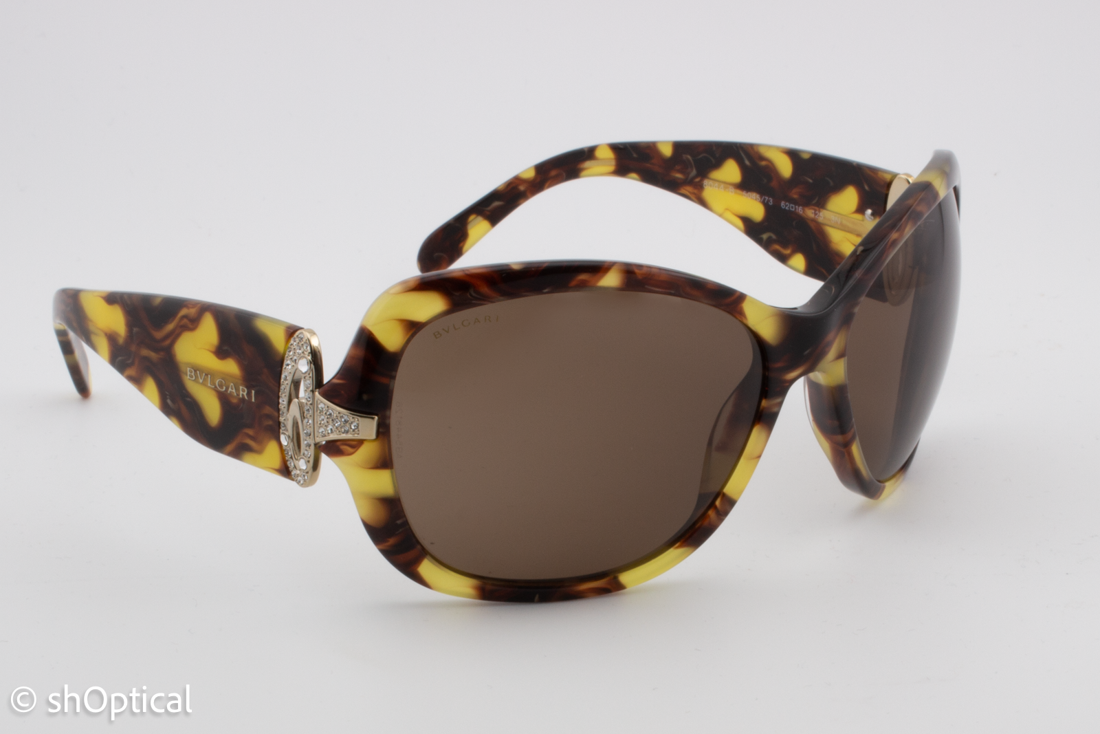 Bvlgari 8044-B 5045/73 Womens Full Rim Sunglasses Tortoiseshell 62mm