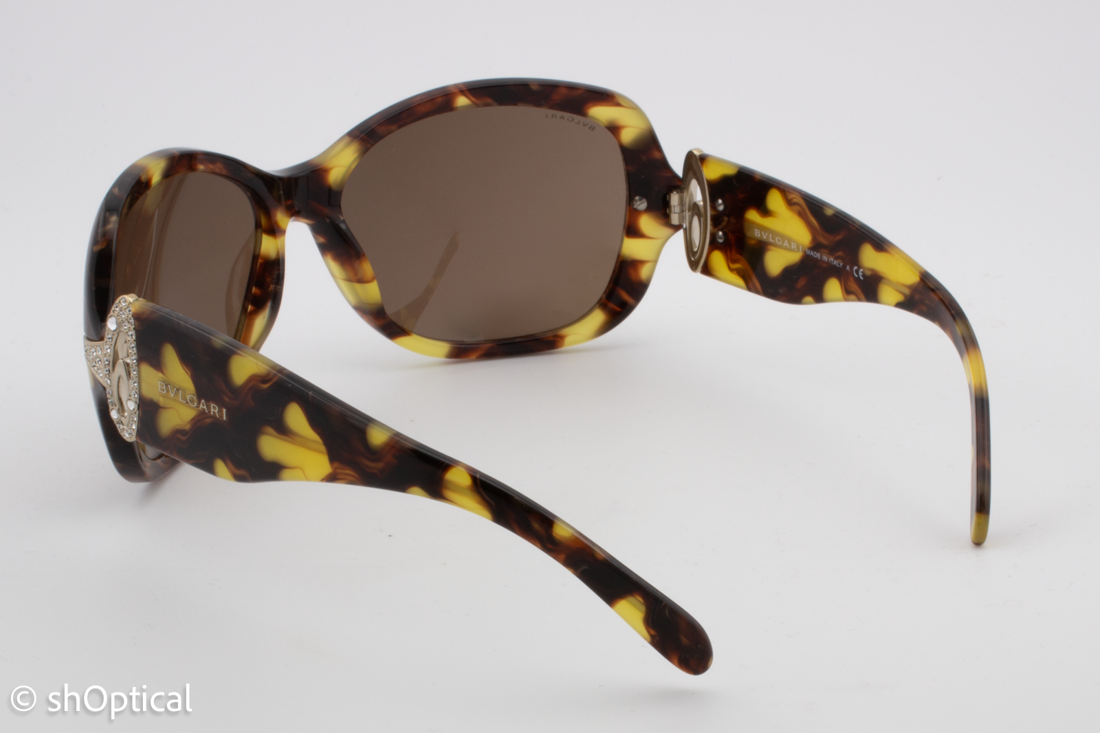 Bvlgari 8044-B 5045/73 Womens Full Rim Sunglasses Tortoiseshell 62mm