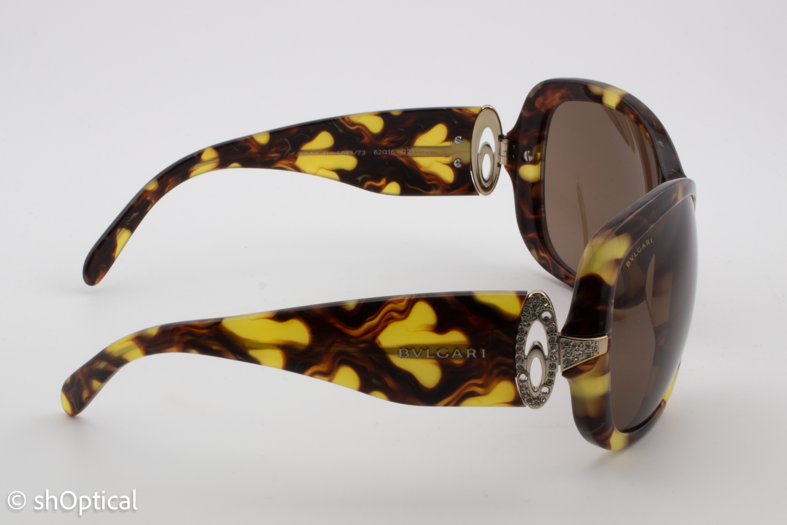 Bvlgari 8044-B 5045/73 Womens Full Rim Sunglasses Tortoiseshell 62mm