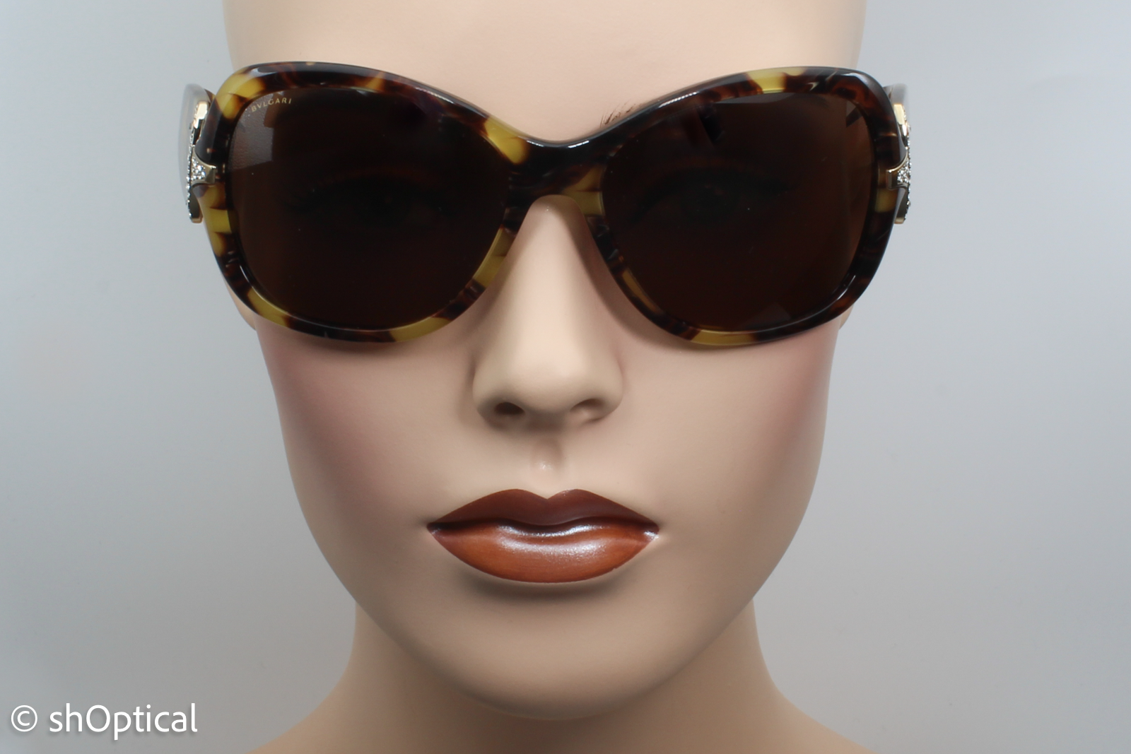 Bvlgari 8044-B 5045/73 Womens Full Rim Sunglasses Tortoiseshell 62mm