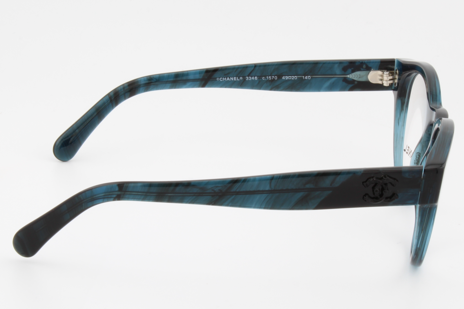 Chanel 3346  Female Round Glasses Frame Mediterranean Sea 49mm