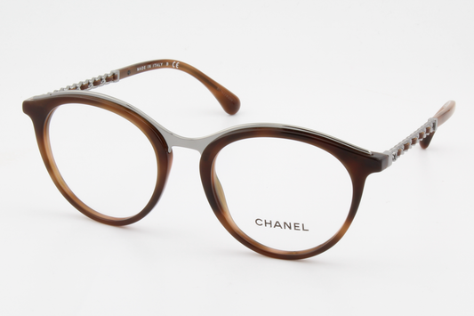 Chanel 3349-Q  Female Round Glasses Frame Havana 51mm