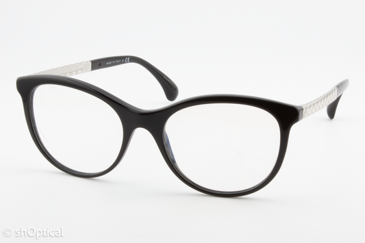 Chanel 3357  Female Cat Eye Glasses Frame Black 53mm