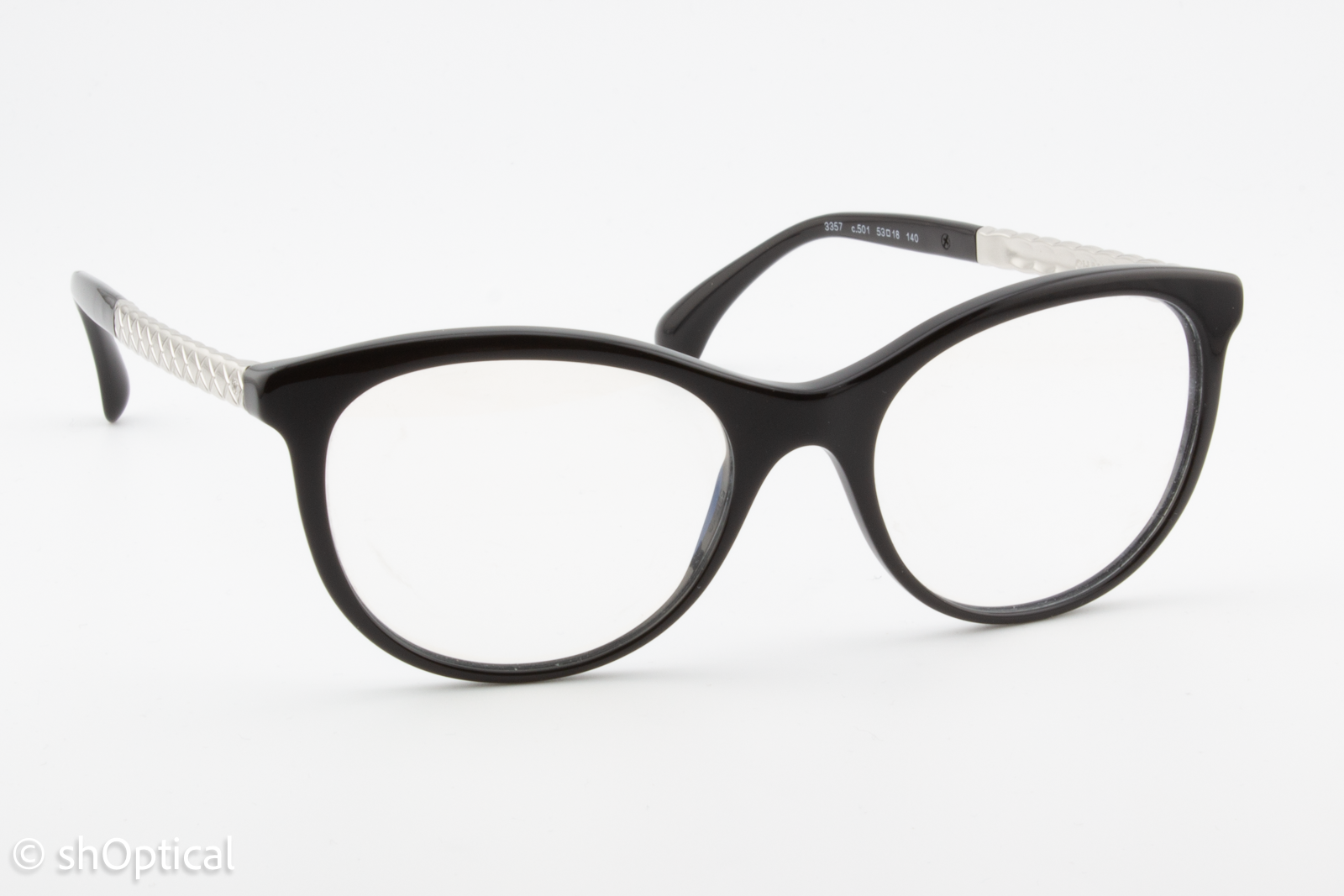 Chanel 3357  Female Cat Eye Glasses Frame Black 53mm