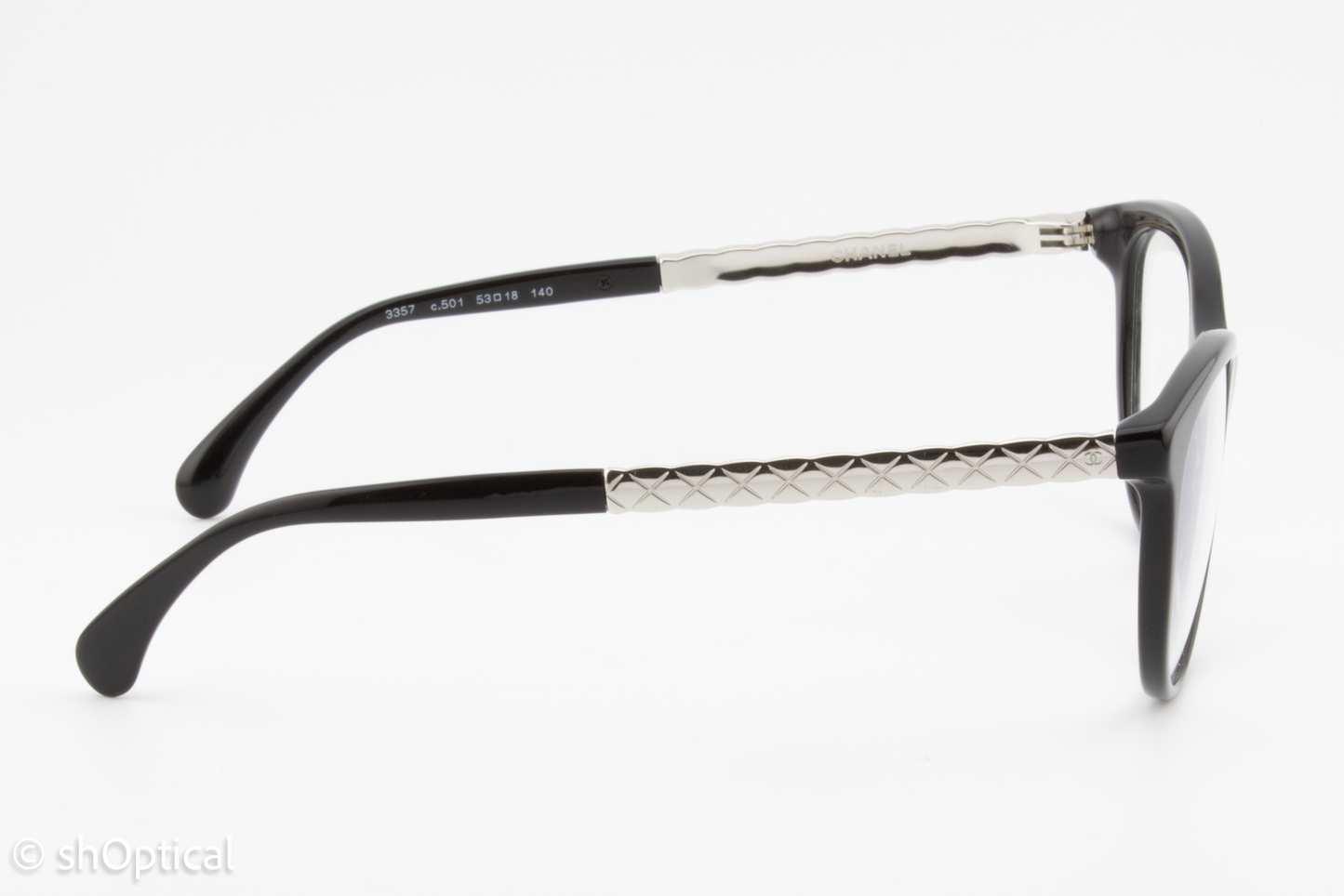 Chanel 3357  Female Cat Eye Glasses Frame Black 53mm