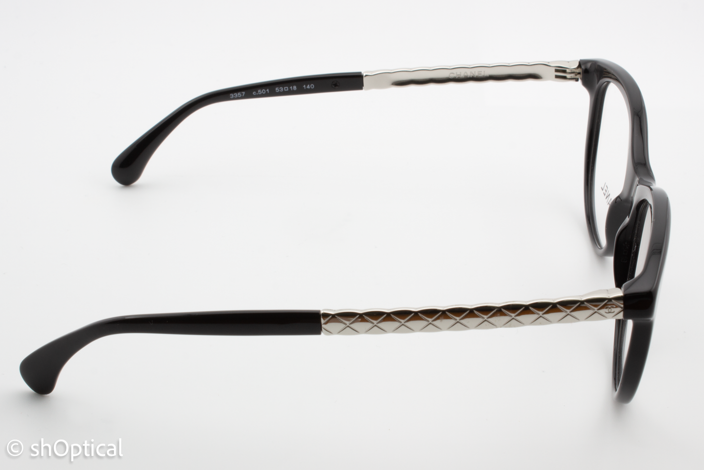 Chanel 3357  Female Cat Eye Glasses Frame Black 53mm