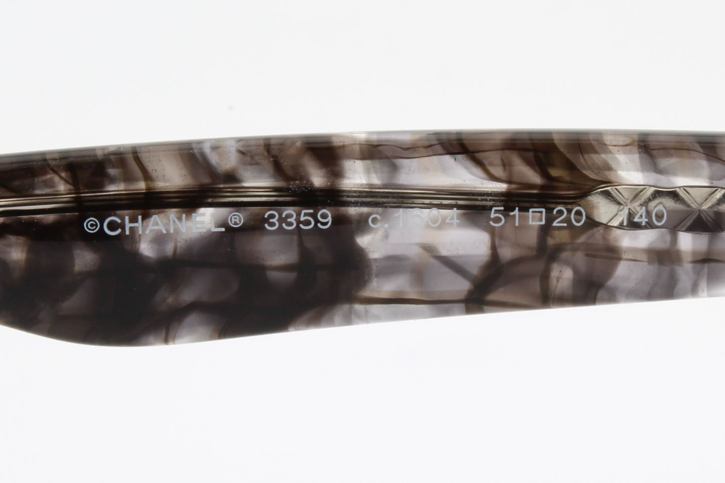 Chanel 3359  Female Round Glasses Frame Gloss Transparent Black Tweed 51mm