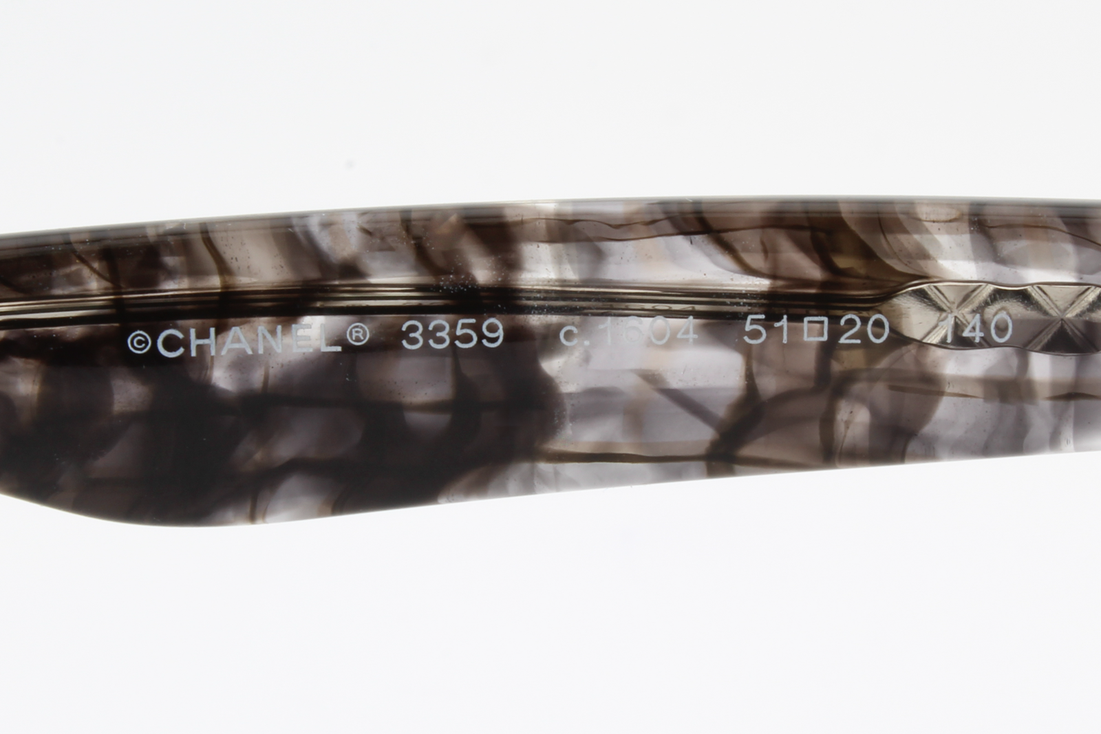 Chanel 3359  Female Round Glasses Frame Gloss Transparent Black Tweed 51mm