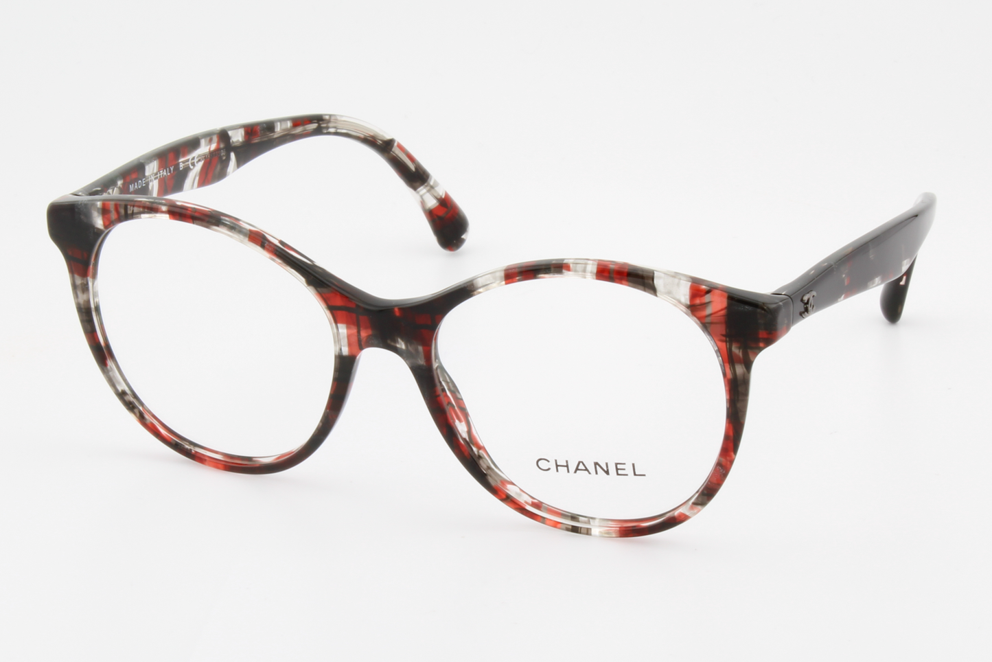 Chanel 3361  Female Round Glasses Frame Red Grey 52mm