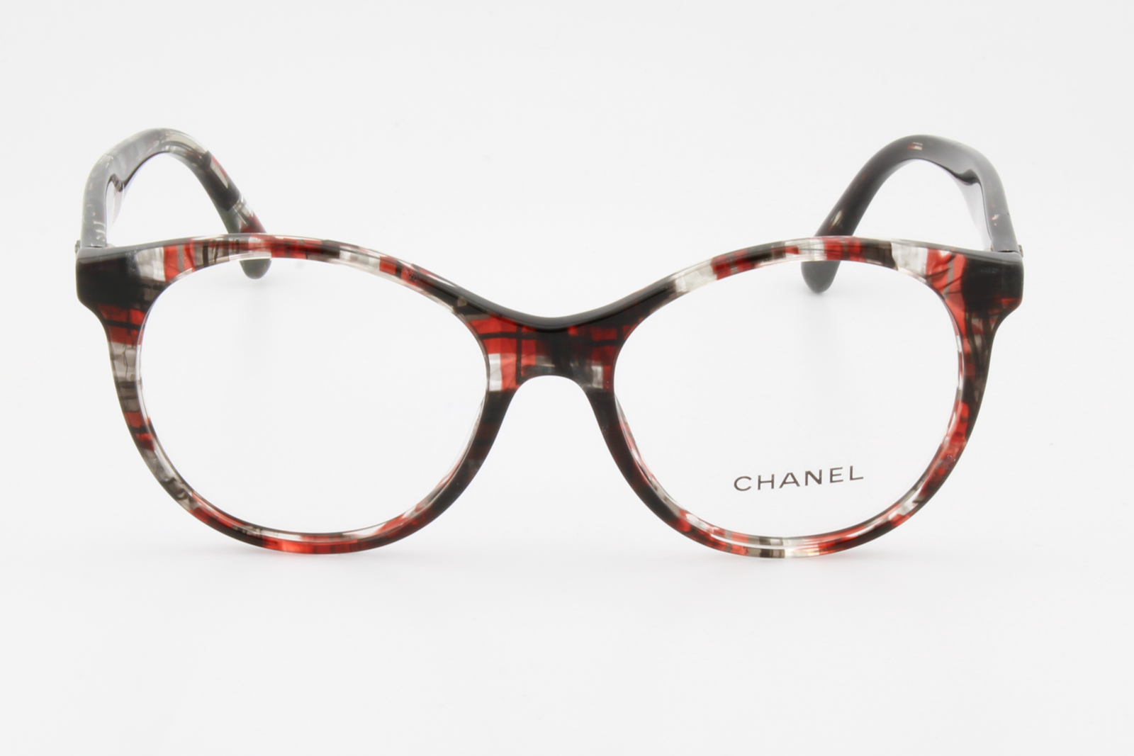 Chanel 3361  Female Round Glasses Frame Red Grey 52mm