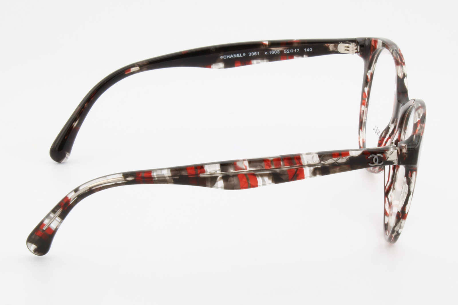 Chanel 3361  Female Round Glasses Frame Red Grey 52mm