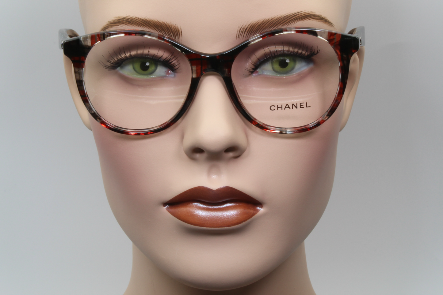 Chanel 3361  Female Round Glasses Frame Red Grey 52mm