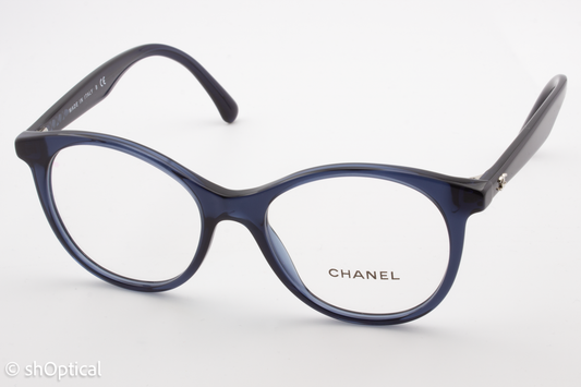 Chanel 3361  Female Butterfly Glasses Frame Transparent Blue 50mm