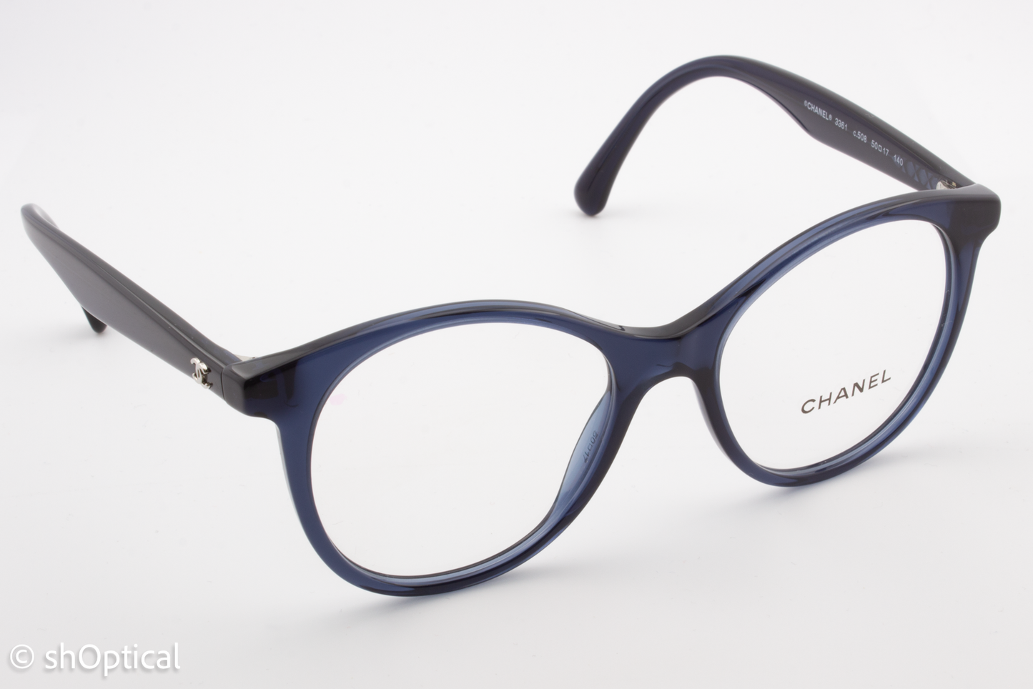 Chanel 3361  Female Butterfly Glasses Frame Transparent Blue 50mm
