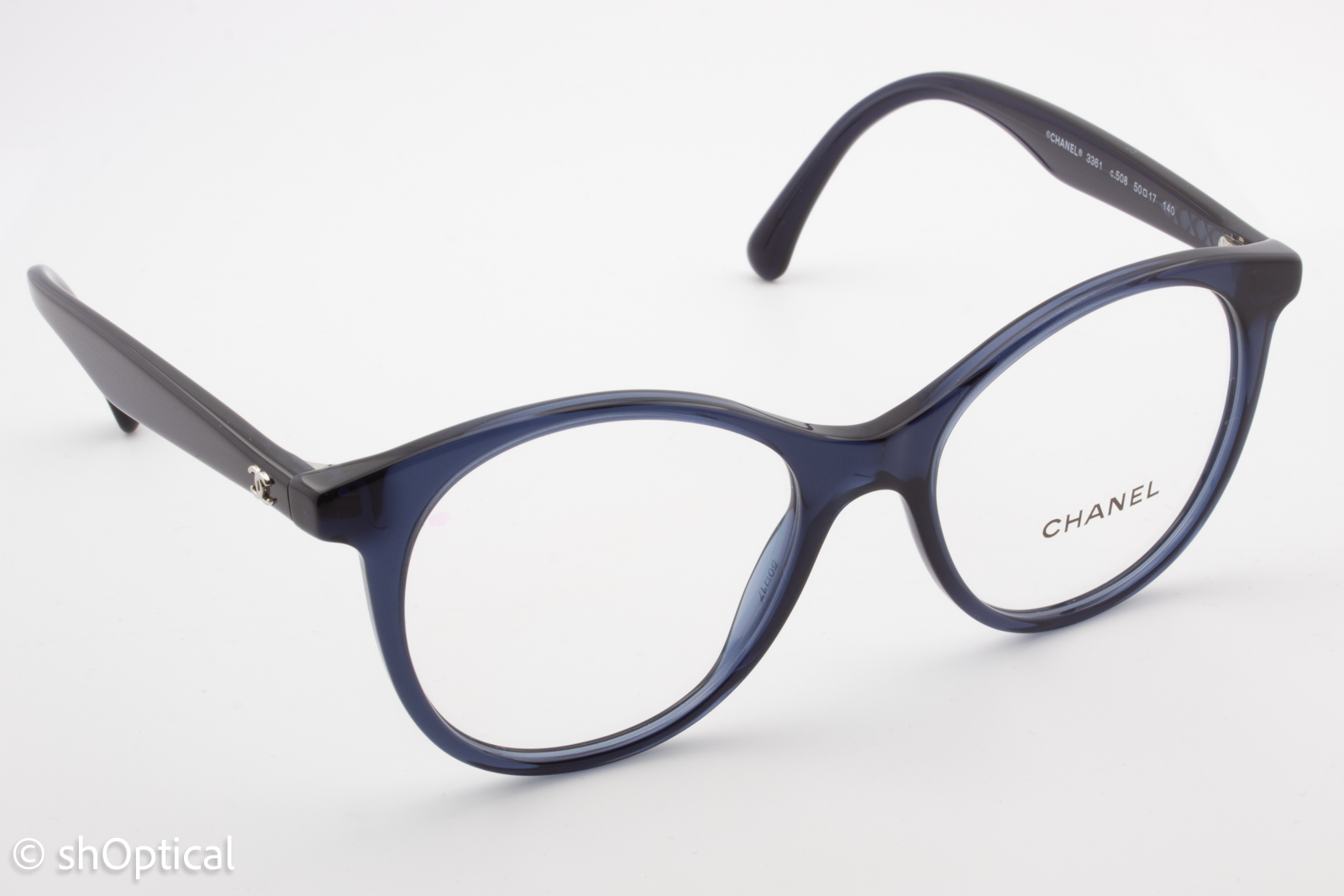 Chanel 3361  Female Butterfly Glasses Frame Transparent Blue 50mm