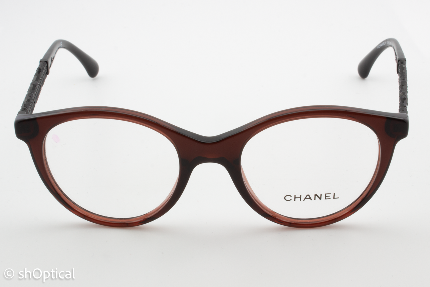 Chanel 3363-B  Female Round Glasses Frame Burgundy 48mm